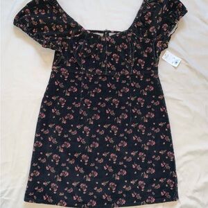 Floral Corduroy 90s Inspired Dress